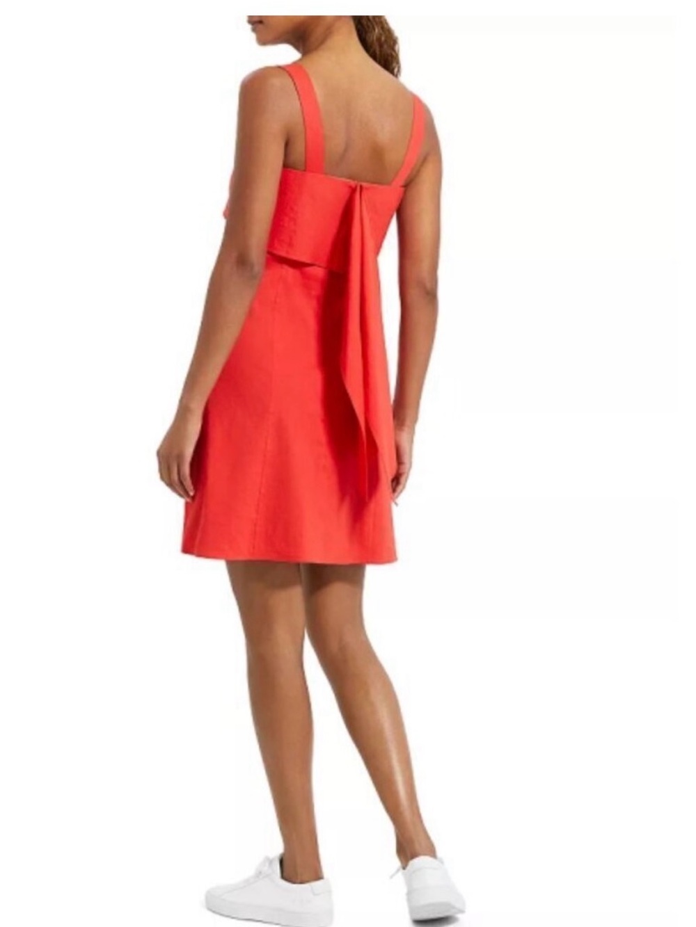 Theory good linen dress poppy red knee length 4
